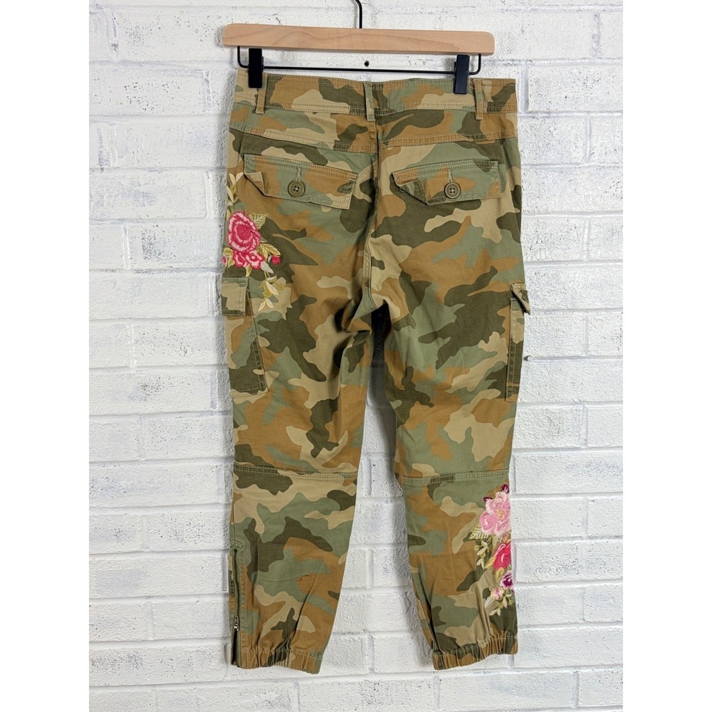 Sundance Botanic Cargo Jogger Pants Womens Petite 4 Crop Zip Hem Casual Utility - Picture 2 of 16